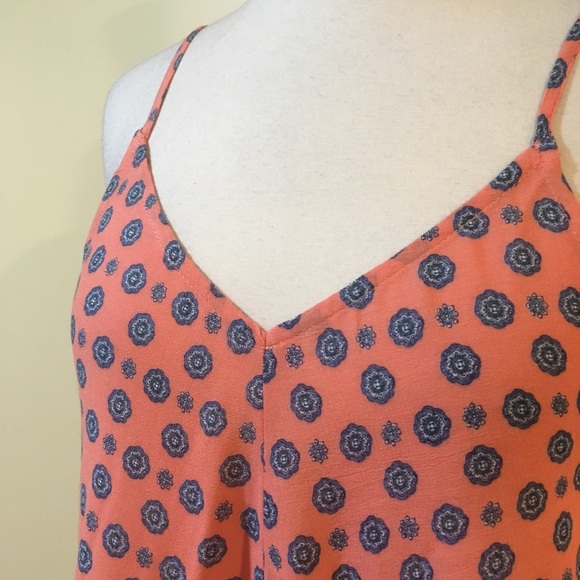 Floral Handkerchief Hem High Low Cami Blouse - Picture 6 of 7